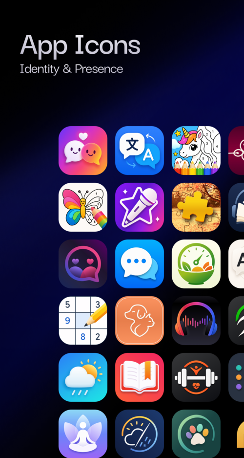 Selected work — App Icons, identity & presence
